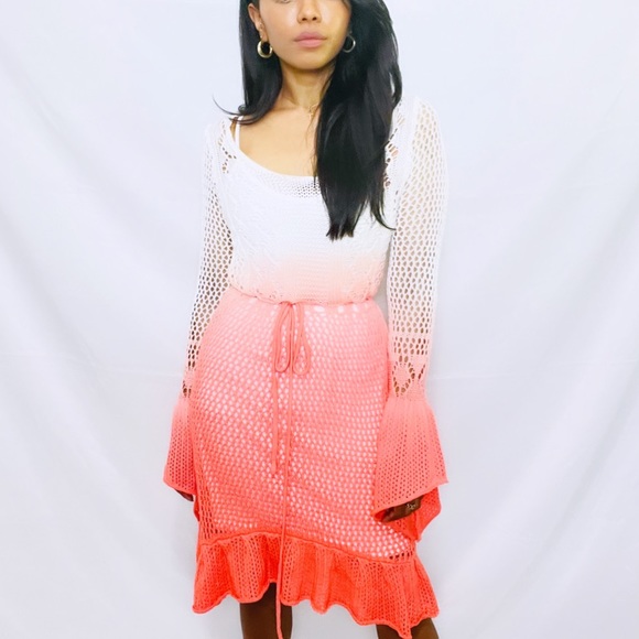 VENUS Dresses & Skirts - Venus | Ombré Crochet Knit Boho Mini Dress S